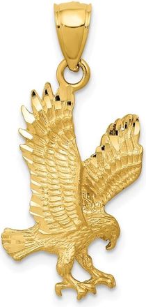 Diamond2Deal 10k Yellow Gold Satin Diamond-cut Eagle Pendant