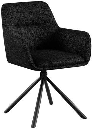 Clp Silla de comedor giratorio en tela negro