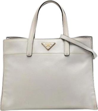 Prada Pre-owned Vintage Satchel - Dames - Vintage Shopper - Beige - ONE Size - Leer - Vintage