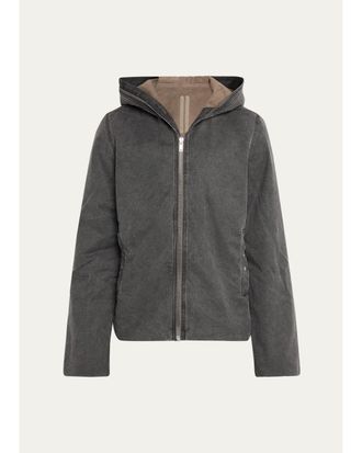 DRKSHDW RICK OWENS Mens Washed Cotton Hooded Full-Zip Jacket
