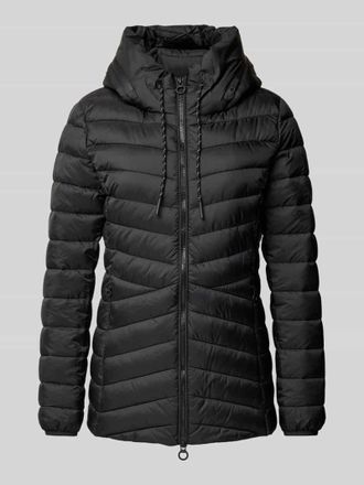 s.Oliver Red Label Slim Fit Steppjacke mit Logo-Kapuze in Black, Größe 38