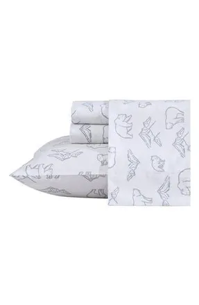 Eddie Bauer Smokey Bear Camp 200 Thread Count 100% Cotton Percale Sheet Set in Grey at Nordstrom Rack, Size Queen