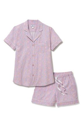 Petite Plume Brushed Cotton Twill Short Pajamas in Pink at Nordstrom, Size X-Large