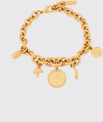 Chlo&eacute; Bracciale in ottone con finitura oro e charm con logo inciso