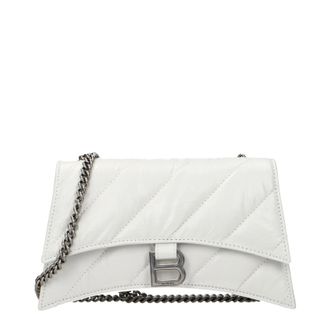 Balenciaga Crush Chain Umh&auml;ngetaschen Damen Wei&szlig;es Leder
