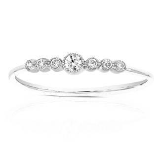 Vir Jewels 1/10 cttw Lab Grown Diamond Engagement Ring in Sterling Silver For Women