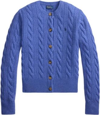 Ralph Lauren Cardigan met kabelstructuur - Dames - Truien - Blauw - Maat: L