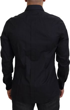 Dolce & Gabbana Mens Black Roses Slim Fit Cotton Shirt