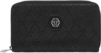 Philipp Plein monogram-pattern wallet - women - Polyurethane - One Size - Black