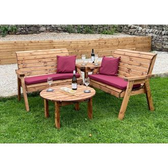 Charles Taylor Trading Four Seater Balmoral Corner Set C/W Round Coffee - Fully Assembled in Light Brown