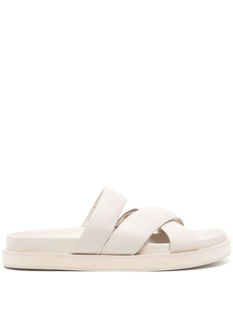 Senso Nico crossover-strap leather slippers - women - Leather - 37 - White