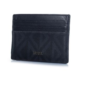Dior Pre-owned Mens monogram canvas and leather card holder - Black - One Size