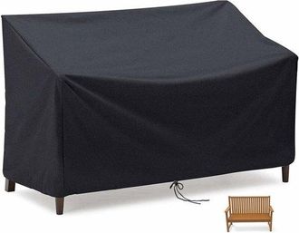 OEM Funda Para Sof&aacute; De 2, 3 4 Plazas, Impermeable, Resistente Viento Desgarros, Tela Oxford 210d Protecci&oacute;n Uv Sof&aacute; Patio Exterior, Negra (2 Plazas)