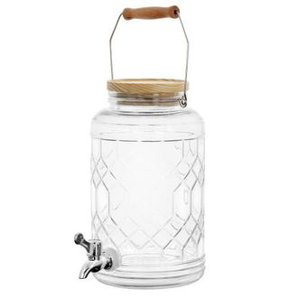 Gibson Home 0.95 Gallon Duval Glass Beverage Dispenser with Wooden Lid and Handle in Clear at Nordstrom