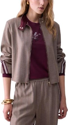 Liu Jo Bicolour Tape Jacket - Dames - Zomerjassen - Bruin - M - Katoen - Jassen