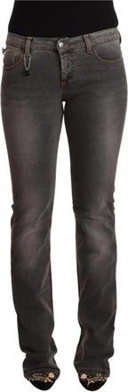 Costume National Grijze Gewassen Lage Taille Rechte Denim Jeans - Dames - Regular Fit Jeans - Grijs - W28 - Denim - Jeans