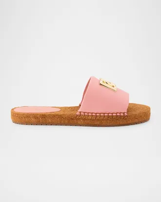 Dolce & Gabbana DG Medallion Napa Espadrille Sandals
