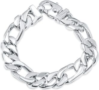 Pompeii3 Mens Figaro Link 14k Gold (135gram) or Platinum (217gram) 15.5mm Bracelet 8.5