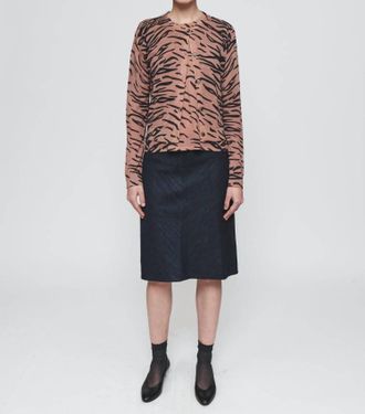 6397 Crewneck Cardigan Sweater In Tiger