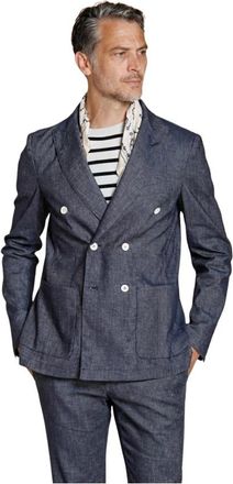 Mason's Zomer Blazer - Heren - Blazers - Blauw - 2XL - Katoen - Jassen