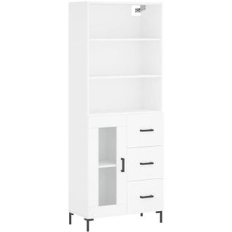 vidaXL Vidaxl - Aparador Alto Madera Contrachapada Blanco 69,5x34x180 Cm