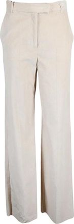 Marella Broeken, Dames, Beige, M, Katoen, Wijde broek