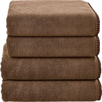 done. Handtuch Set »Deluxe Prime 2xHandtücher (50x100 cm), 2x Duschtücher (70x140 cm)« Set 4 Stk. Zwirnfrottee mit einfassender Ziernaht in schwarz