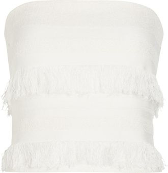 Jonathan Simkhai Cairo Fringed Strapless Knit top - Ivory - S (UK8-10 / S)