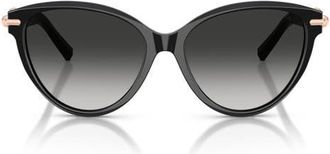 Tiffany & Co. 56mm Cat Eye Sunglasses in Black /Grey Gradient at Nordstrom