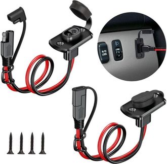 OEM 2 Conectores Sae De Pared Lateral, 12 Awg, Impermeables, Para Panel Solar Sae, Con 4 Tornillos Para Cargador De Bater&iacute;a Solar