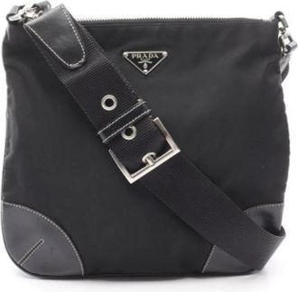 Prada Pre-owned Cross Body Bags, female, Black, Size: ONE SIZE Pre-owned Leather shoulder-bags