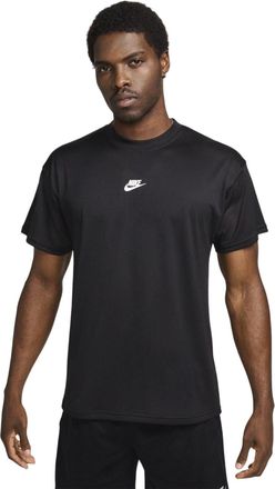 Nike Heren T-shirt met Swoosh-logo en ronde hals, normale pasvorm (Zwart)