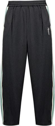 Represent embroidered-logo sied-stripes track pants - men - Polyester/Elastane - M - Black