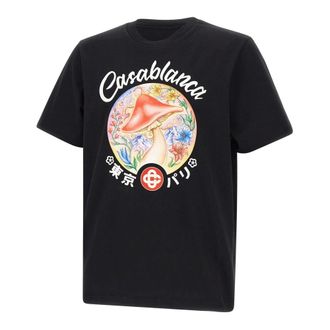 Casablanca T-Shirts, male, Black, M, Mushroom Emblem T-Shirt