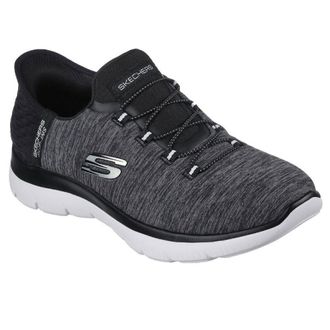 Skechers Mesh Bungee Slip On W Memory Foam Low Top Trainers Black/White 2 UK