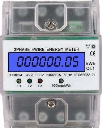 OEM Medidor De Electricidad 220/400 V 5-100 A, Medidor Trif&aacute;sico, Medidor Digital De Electricidad, Medidor De Kwh Trif&aacute;sico De 4 Cables Con Riel Din Y Pan