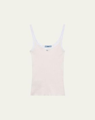 Prada Ribbed Cotton Tank Top