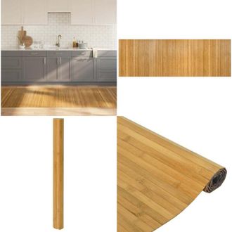 vidaXL Tappeto Rettangolare Naturale 100x300 cm in Bamb&ugrave; - Tappeto naturale - Tappeto antiscivolo