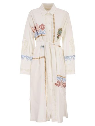 Max Mara Weekend Maxmara Wkdgru Popeline-Hemdkleid mit Stickerei