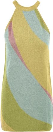 Akep Korte Jacquard Golven Jurk - Dames - Kleedjes - Veelkleurig - S - Katoen - Kleedjes