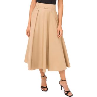 Ted Baker Pleated Belt A-Line Skirt in Almond Latte at Nordstrom Rack, Size X-Large