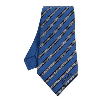 Versace Corbata de Sarga de Seda Estampada - Accessories - Hombre - Azul - ONE SIZE