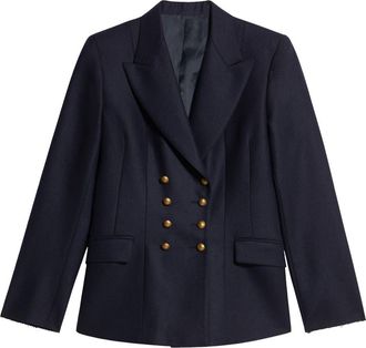 Fortela Laureen Classic Double-Breasted Wool Jacket in Blue at Nordstrom, Size 44 Eu