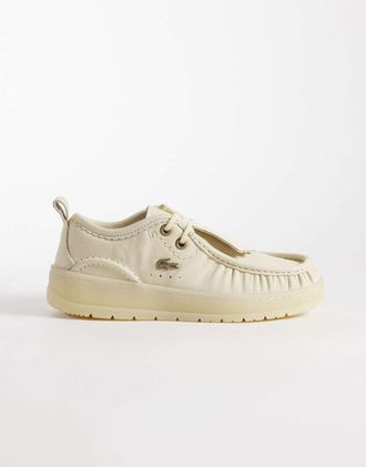 Lacoste Umpire - Scarpe stringate bianco sporco con logo