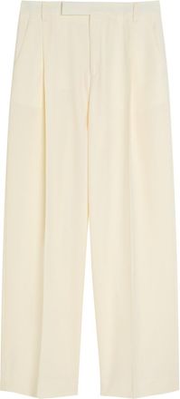 Maria McManus Straight-leg Stretch-wool Trousers - Ivory - 14 (UK14 / L)