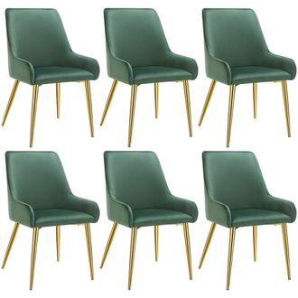 TecTake Dining Chair Avane Set Of 6 - Green | Size: 6 Pack