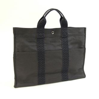 Herm&egrave;s Her Line Gray Canvas Handbag Tote Bag (Pre-Owned)
