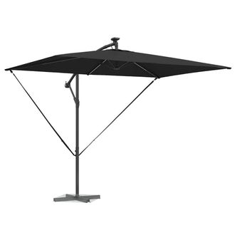 Berkfield Home Modern Cantilever Banana Parasol with Lock Black 294 x 200 x 254 cm