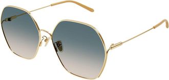 Chloé CH0169SA Asian Fit 002 Mens Sunglasses Gold Size 61