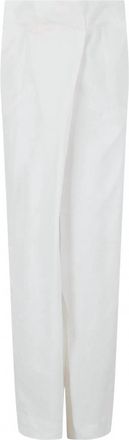 Ferragamo Womens Paperbag Waist Trousers In White